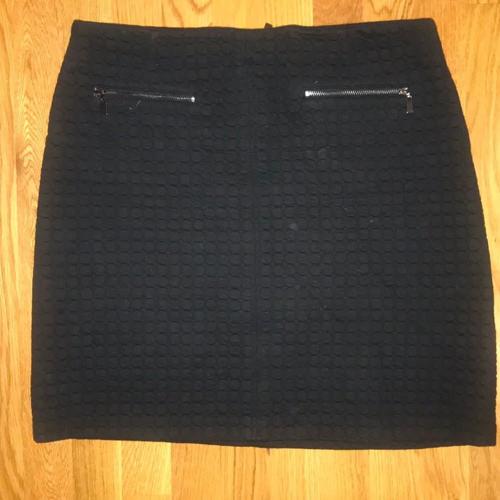 Black skirt with circular quilt pattern